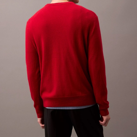 Calvin Klein Classic Cashmere Crewneck Sweater Men's Large Red - Picture 2 of 10